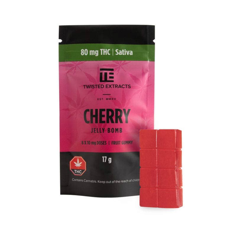 Cherry Sativa Jelly Bomb (80mg THC) by Twisted Extracts