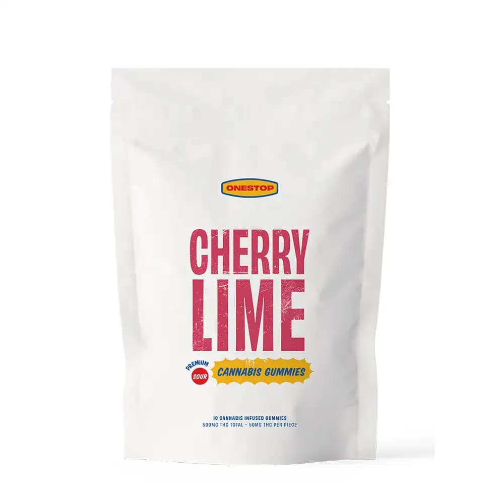 Sour Cherry Lime Gummies 500mg THC – ONESTOP Edibles