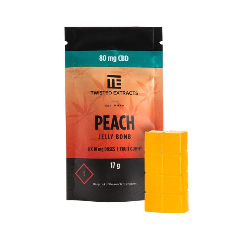 Peach CBD Jelly Bomb (80mg CBD) by Twisted Extracts