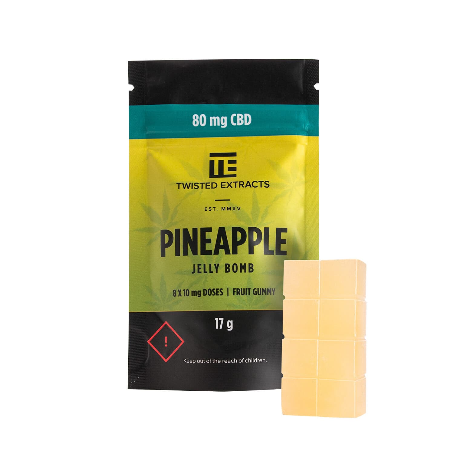Pineapple CBD Jelly Bomb (80mg CBD) by Twisted Extracts