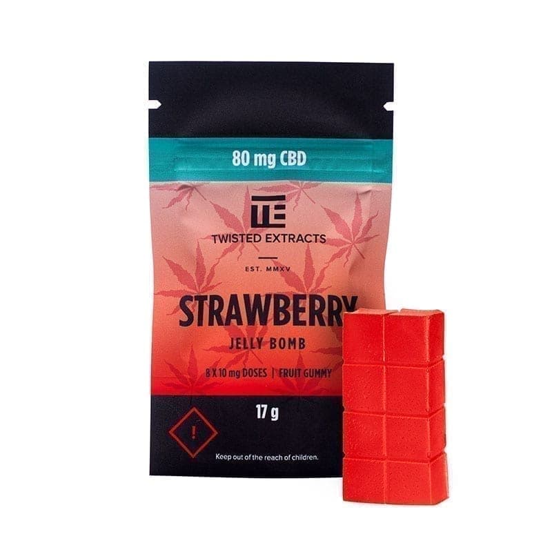 Strawberry CBD Jelly Bomb (80mg CBD) by Twisted Extracts