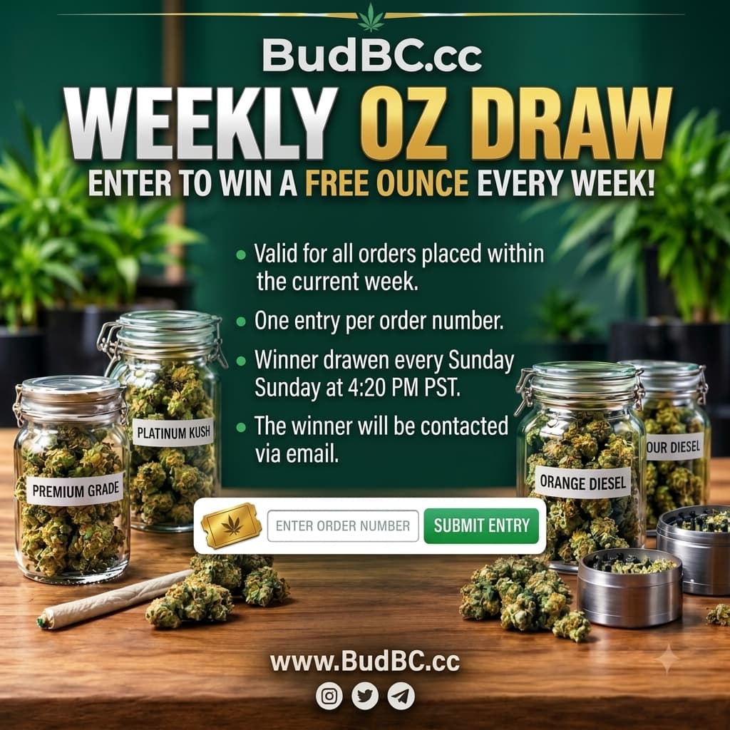 BUDBC Weekly Prize Draw — enter every paid order at budbc.cc/prize.